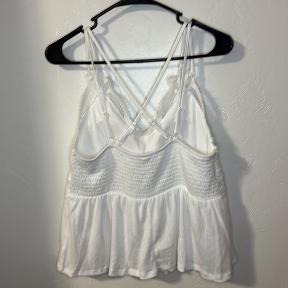 NOBO white crochet tank w/ built in pads L - Picture 7 of 11